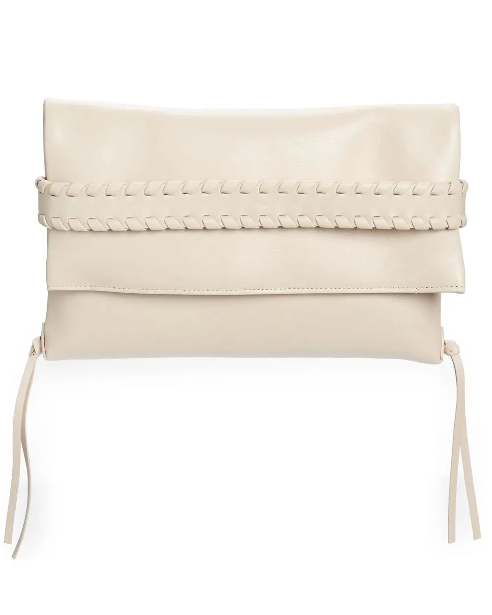 Mony Fold Over Clutch in Nude Lambskin