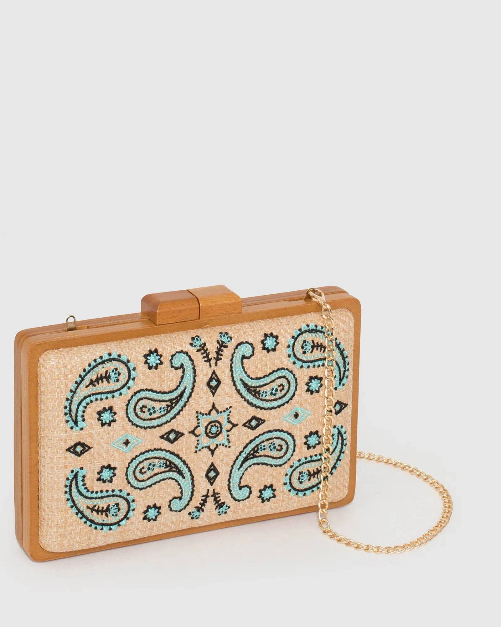 Natural Khloe Bandana Clutch Bag