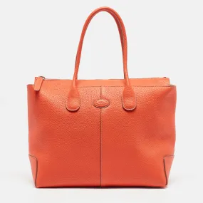 Orange Leather DBS Media Shopper Tote