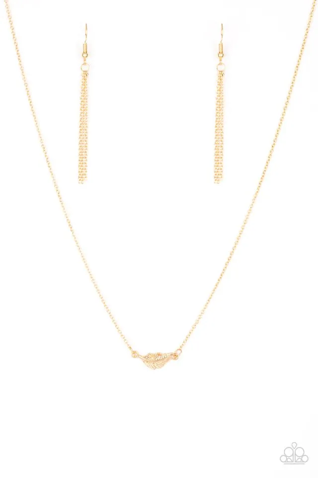 Paparazzi Necklace ~ In-Flight Fashion - Gold