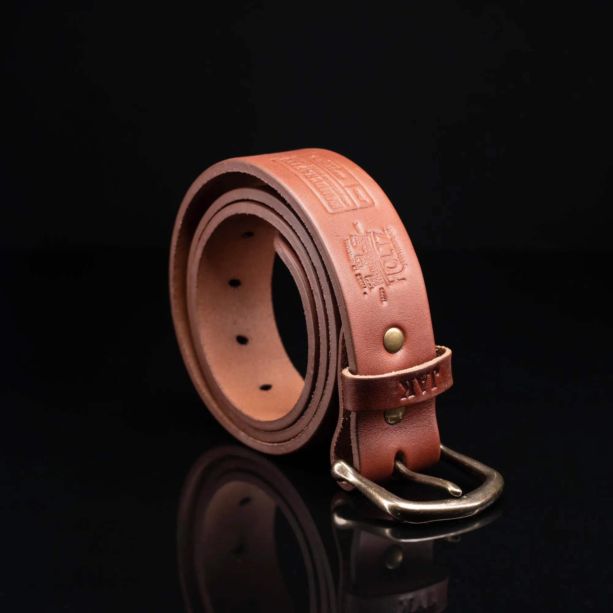 Personalized Bridle Leather Men's Casual Belt – Square Nickel or Brass Buckle