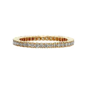 Prong White Diamond Band, Yellow Gold