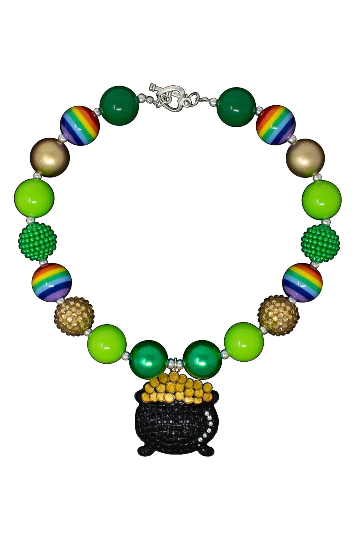 Rainbow Pot Of Gold Bubblegum Necklace