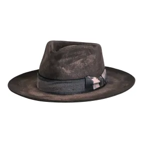 Shadow - Minimalist Ash Handcrafted Distressed Fedora Hat