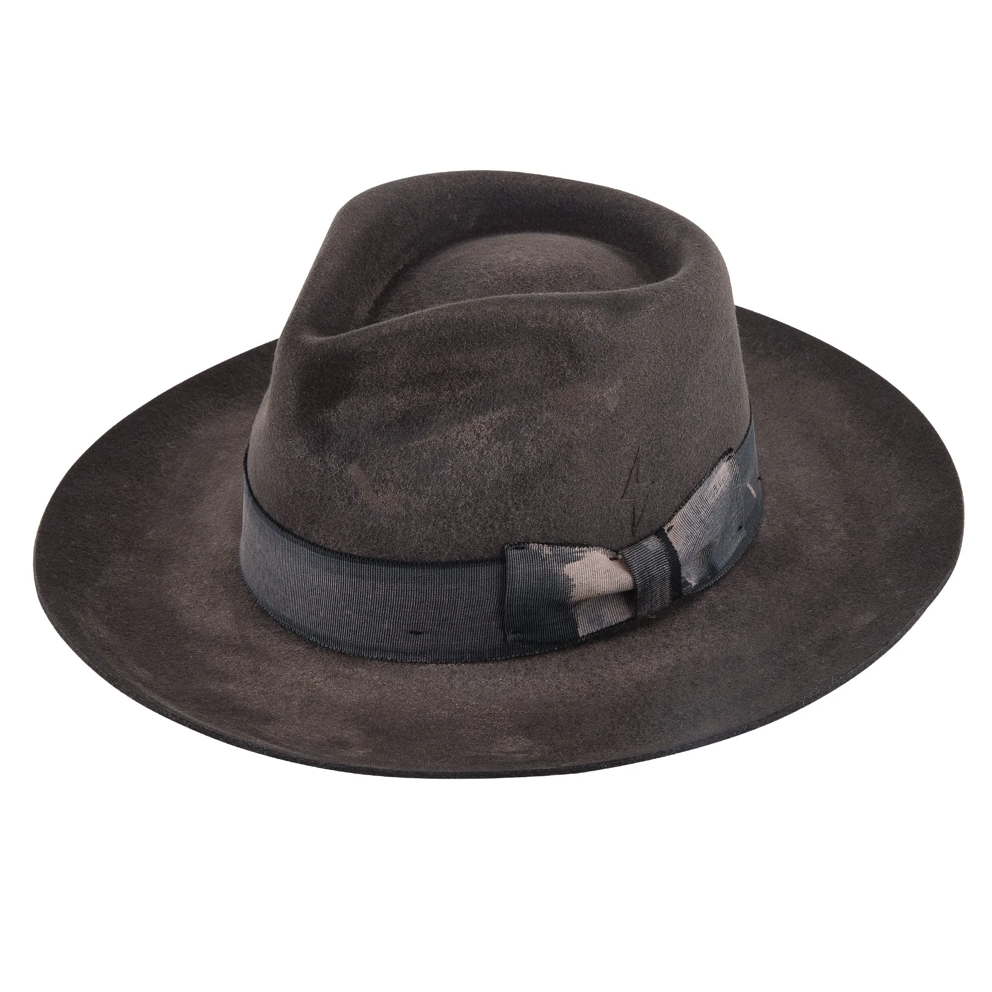 Shadow - Minimalist Ash Handcrafted Distressed Fedora Hat