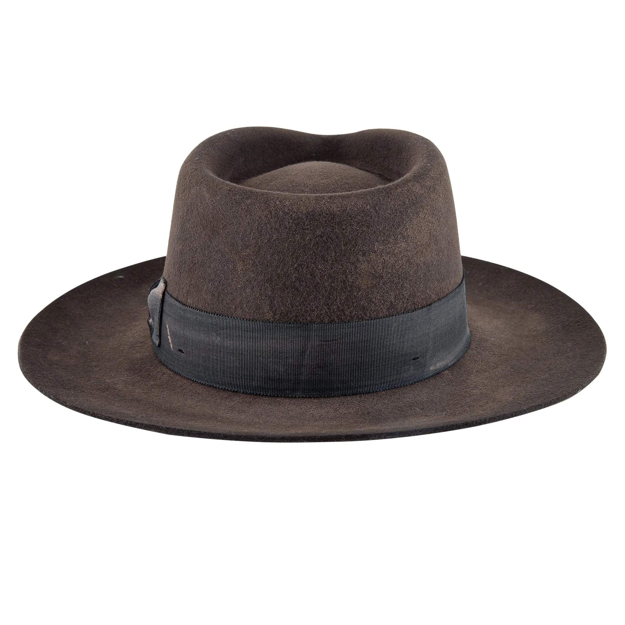 Shadow - Minimalist Ash Handcrafted Distressed Fedora Hat