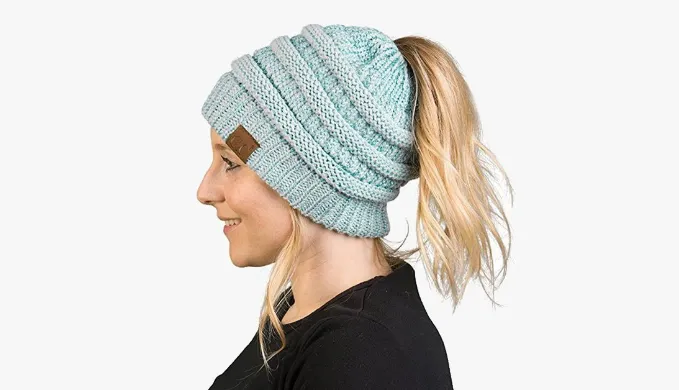 Soft Knit Ponytail Beanie 2 or 4 Pack!