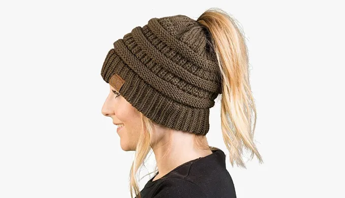 Soft Knit Ponytail Beanie 2 or 4 Pack!