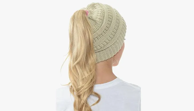 Soft Knit Ponytail Beanie 2 or 4 Pack!