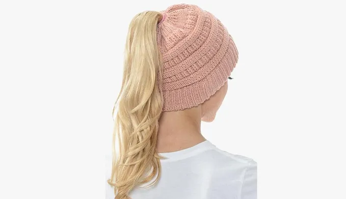 Soft Knit Ponytail Beanie 2 or 4 Pack!