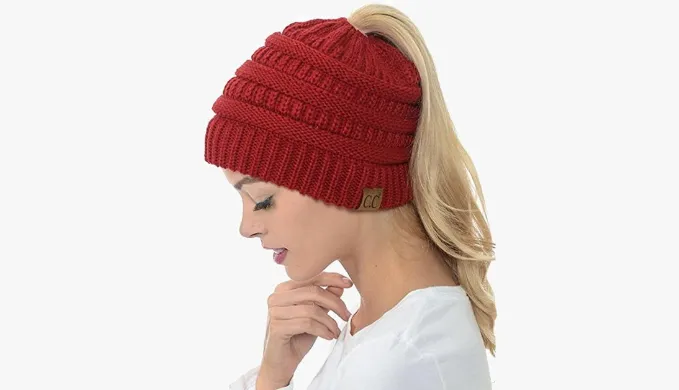 Soft Knit Ponytail Beanie 2 or 4 Pack!