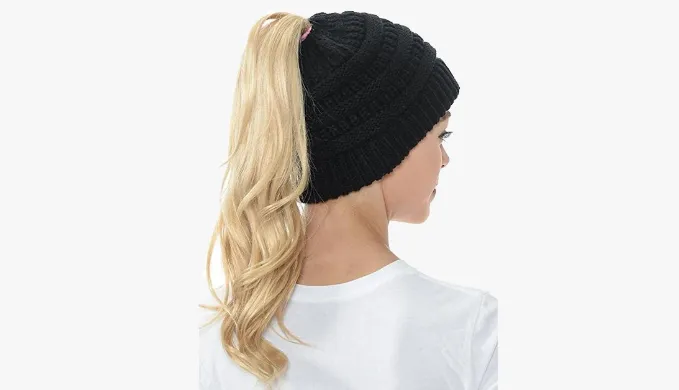 Soft Knit Ponytail Beanie 2 or 4 Pack!