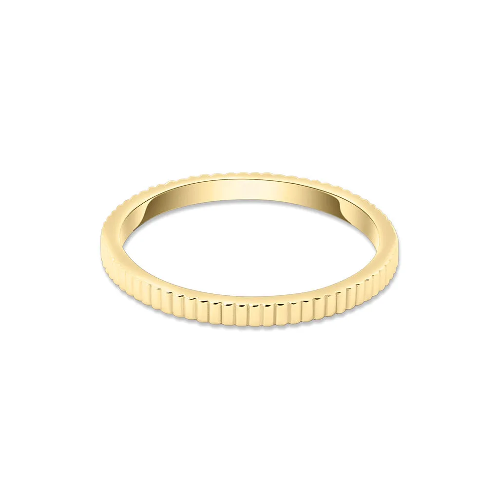 Solid Gold Notch Band Ring