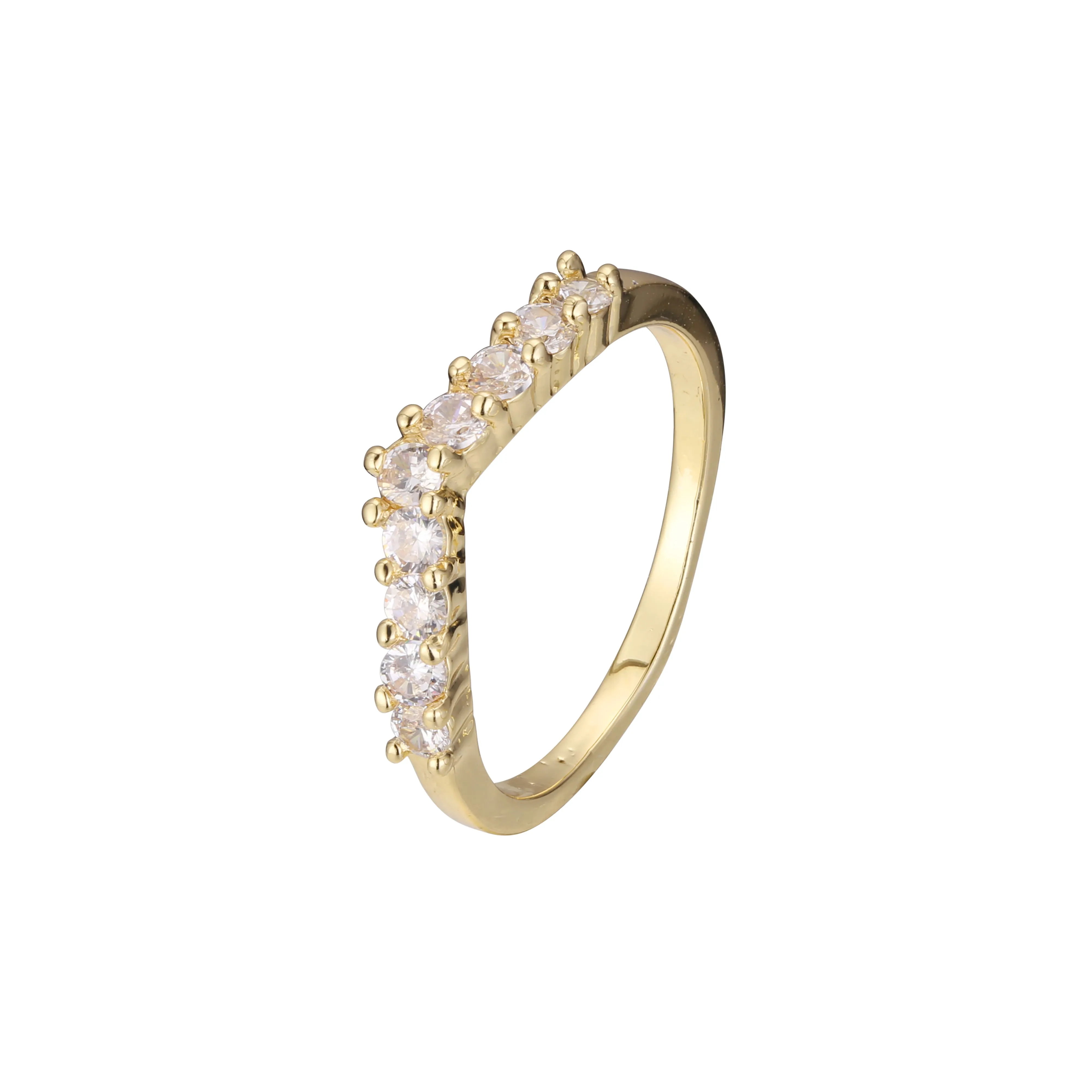 Solitaire and Wedding band stackable rings in 18K Gold, 14K Gold plating colors