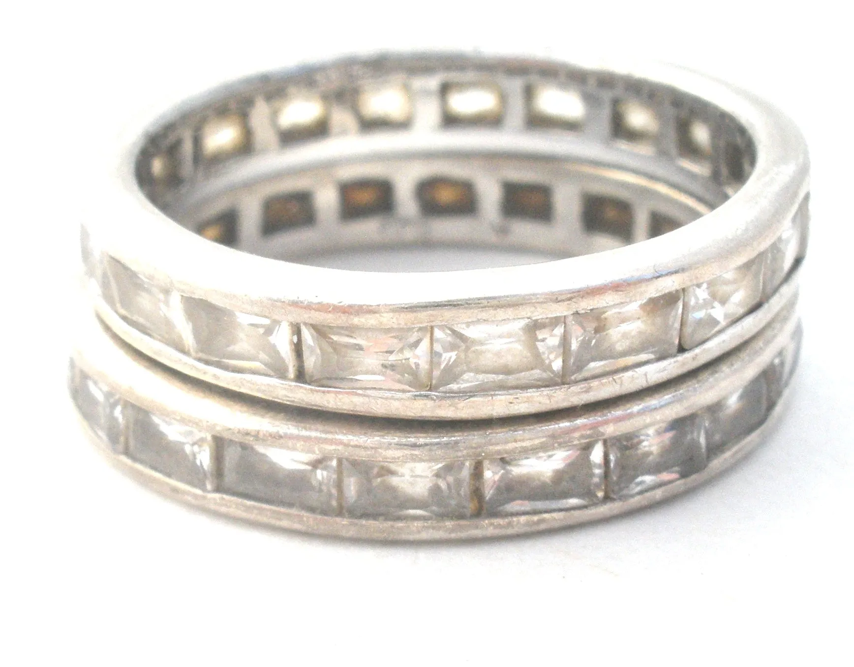 Stackable CZ Rings Set Of 2 Sterling Size 8