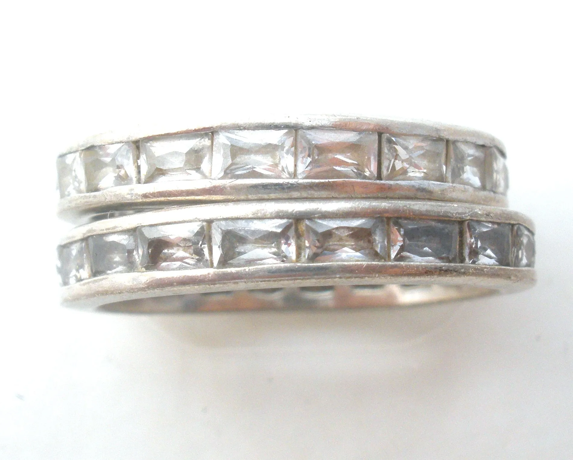 Stackable CZ Rings Set Of 2 Sterling Size 8