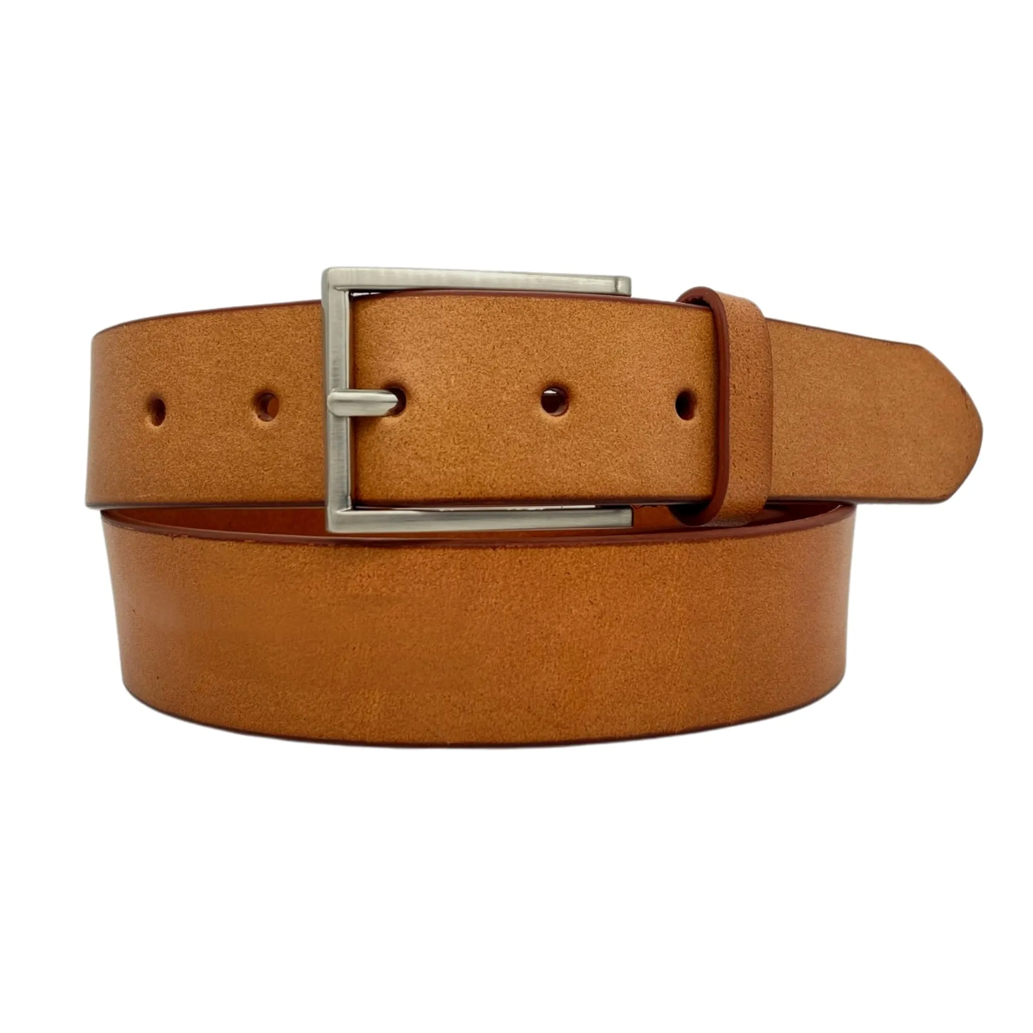 STAVROS - Mens Camel Genuine Leather Dress Belt