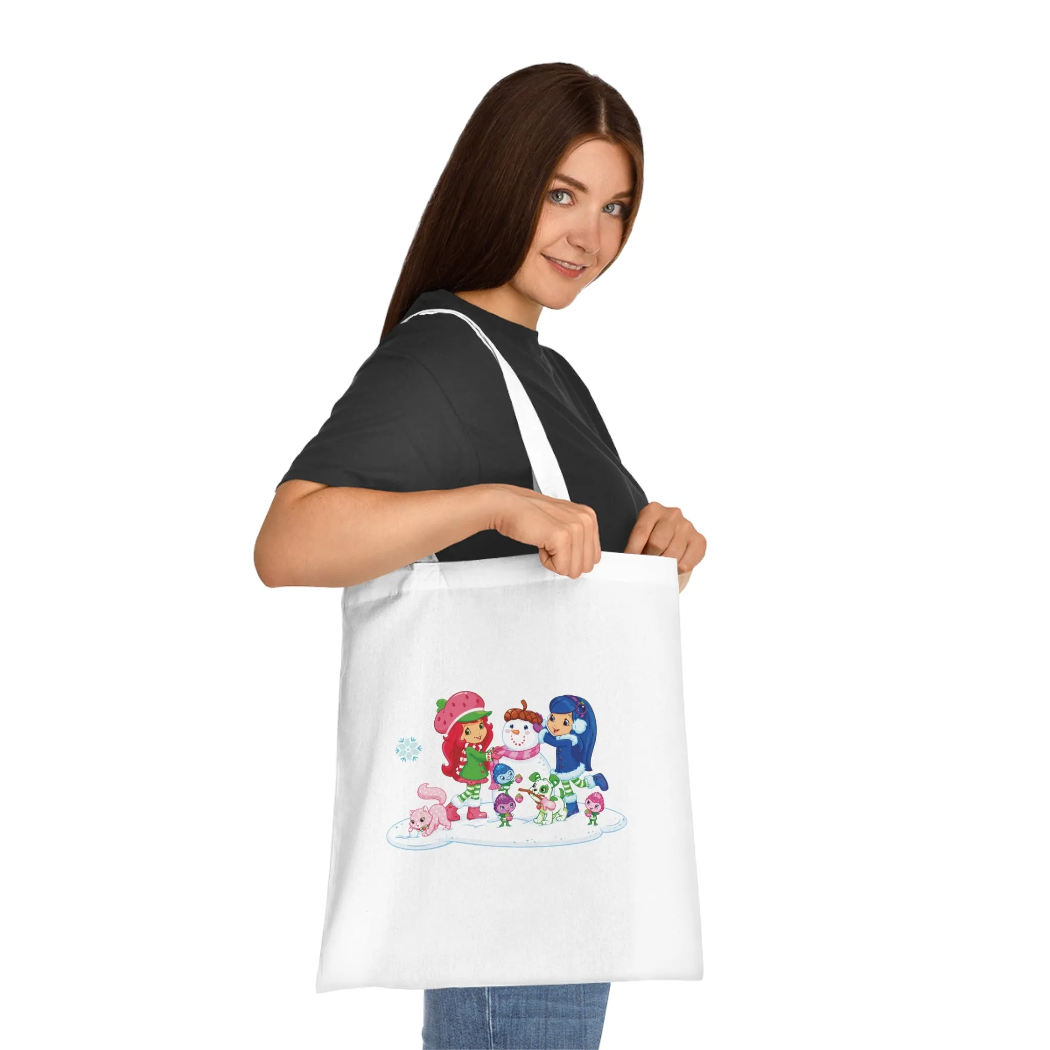 Strawberry Shortcake - Building a Snowman Printed Canvas Tote Bag