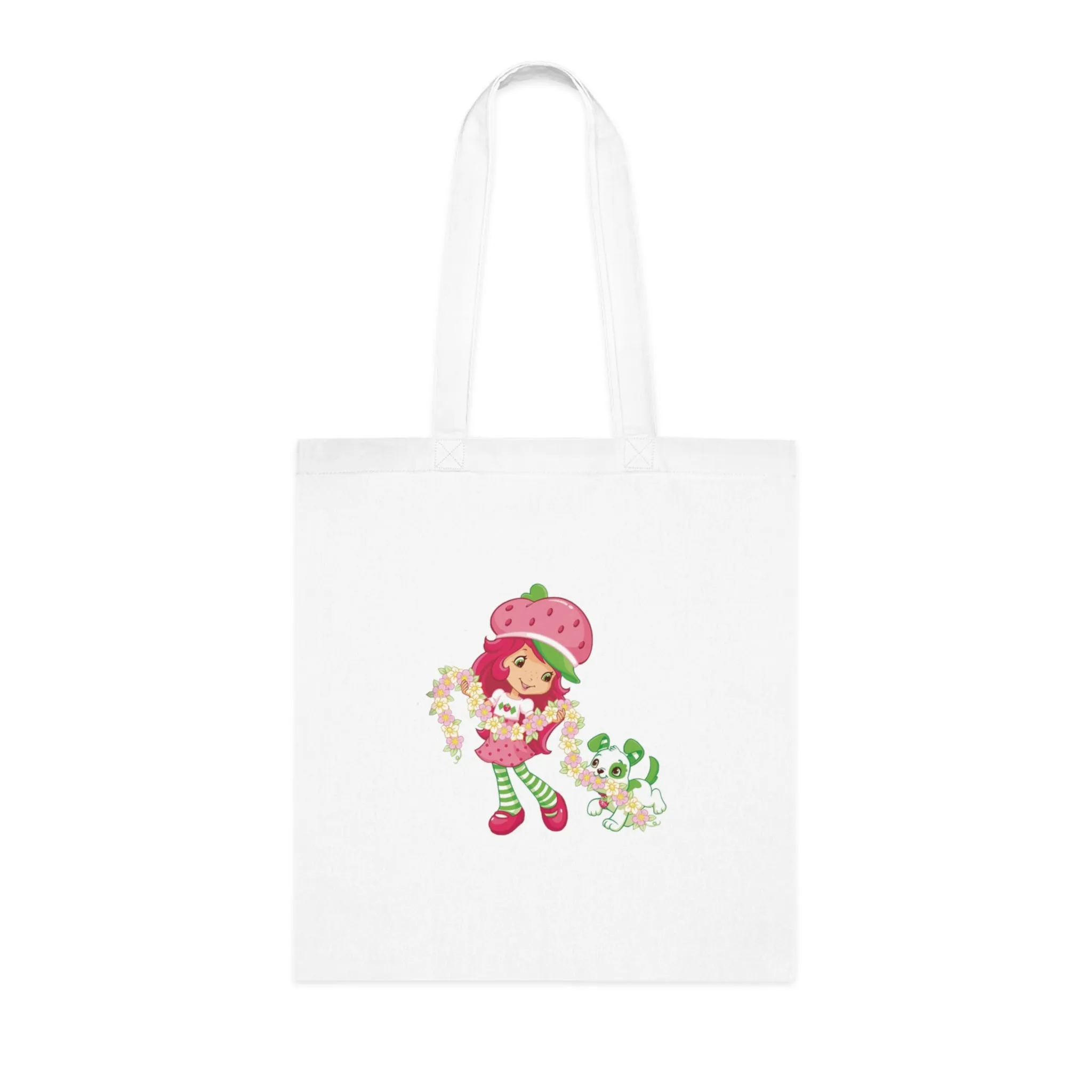 Strawberry Shortcake - Playing with Pupcake Printed Canvas Tote Bag