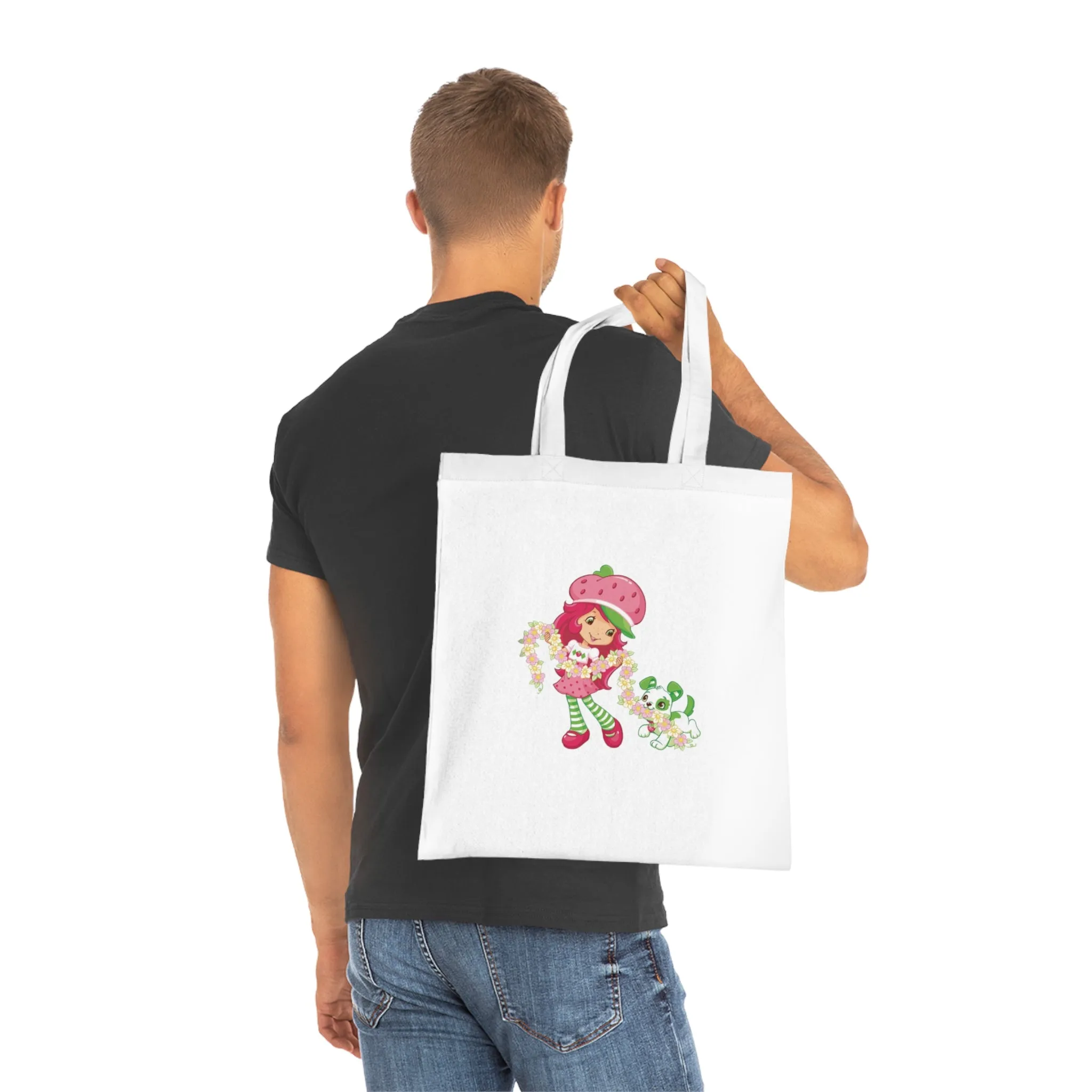 Strawberry Shortcake - Playing with Pupcake Printed Canvas Tote Bag