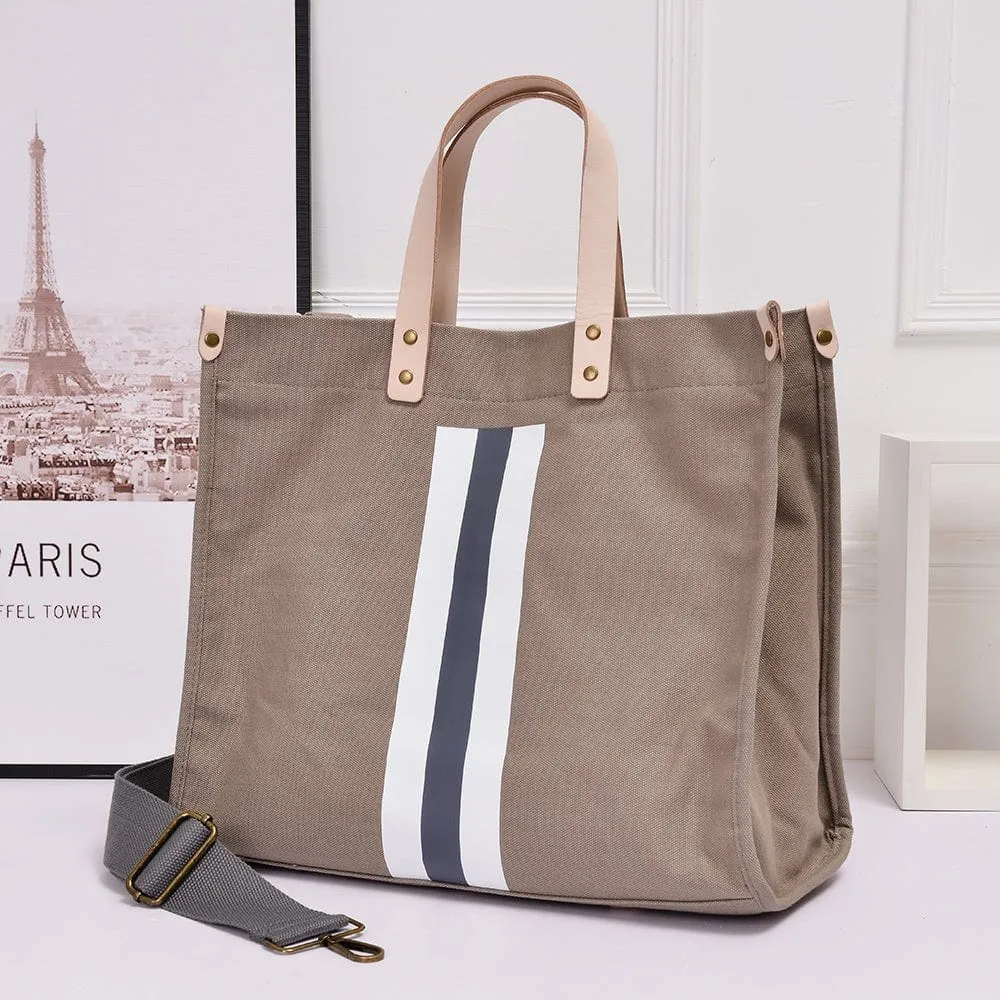 TG10246 Striped Canvas Tote Bag With Guitar Strap