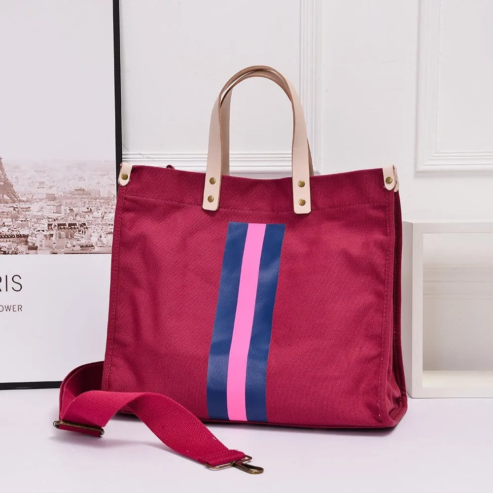 TG10246 Striped Canvas Tote Bag With Guitar Strap