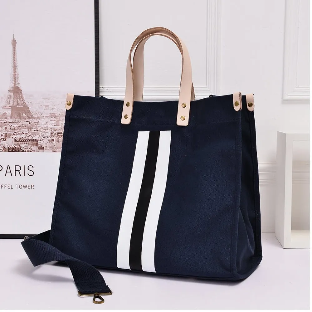 TG10246 Striped Canvas Tote Bag With Guitar Strap