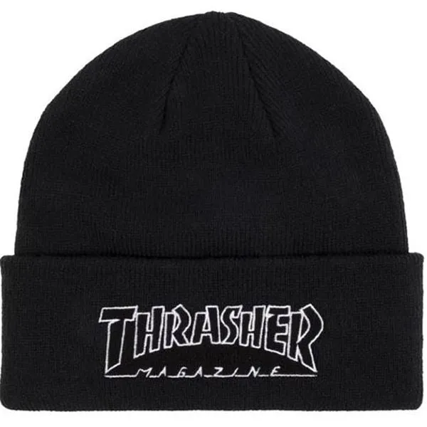 Thrasher Magazine Outlined Logo Beanie Black