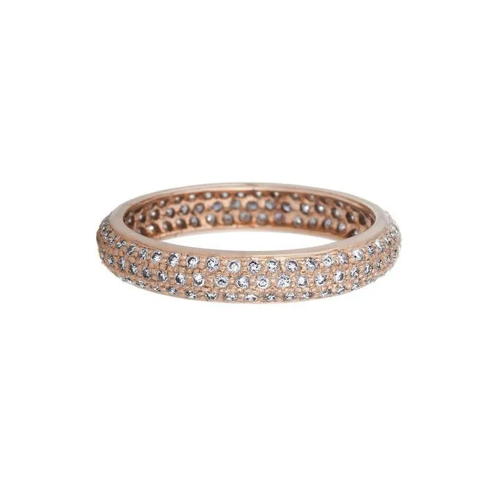 Tire White Diamond Band, Rose Gold