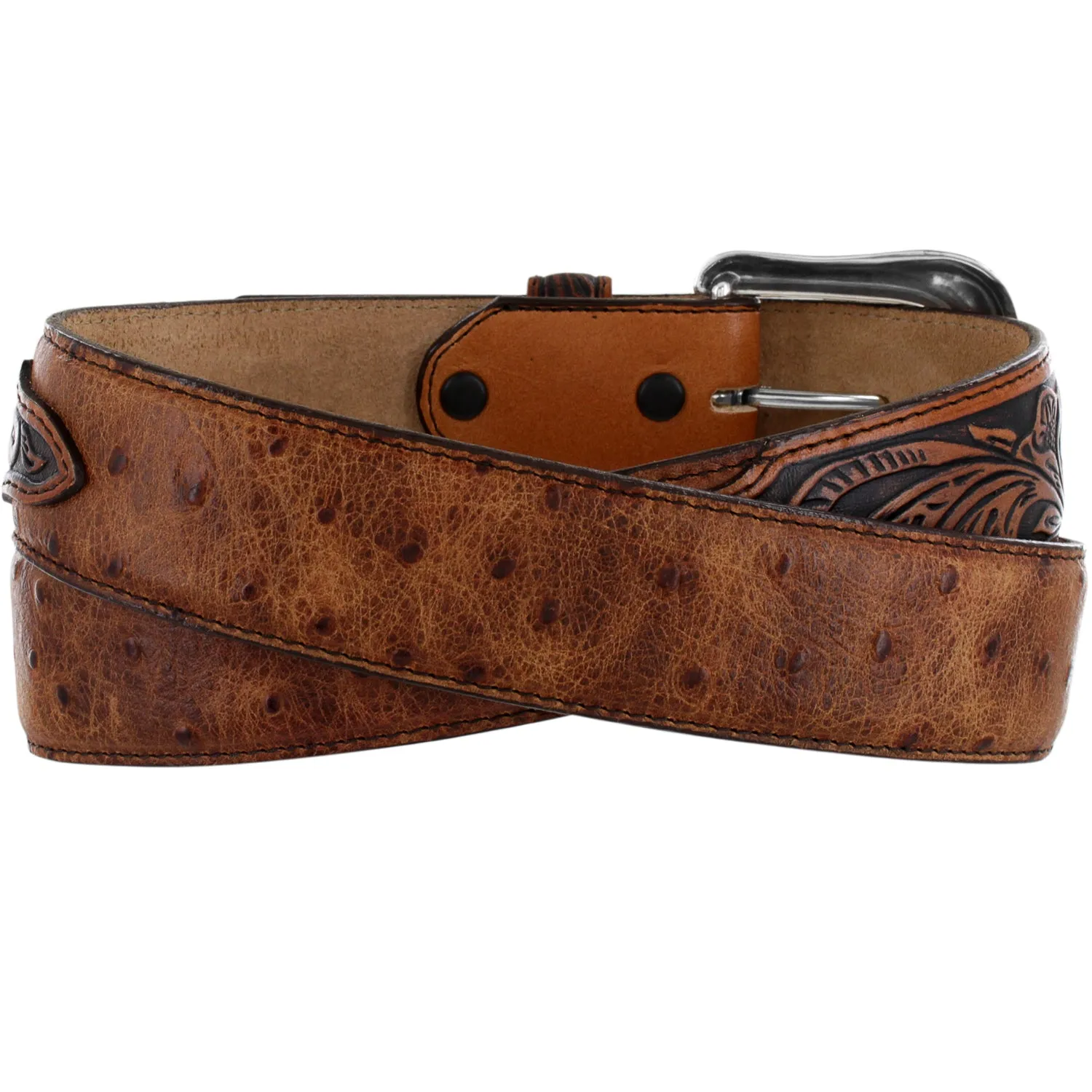 Tony Lama Rustic Ostrich Print Belt - C42525