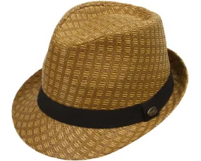 Two-Tone Paper Straw Fedora Hat