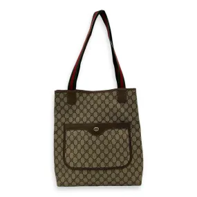 Vintage GG Supreme Sherry Black Tote Bag in Coated Canvas, Gold hardware