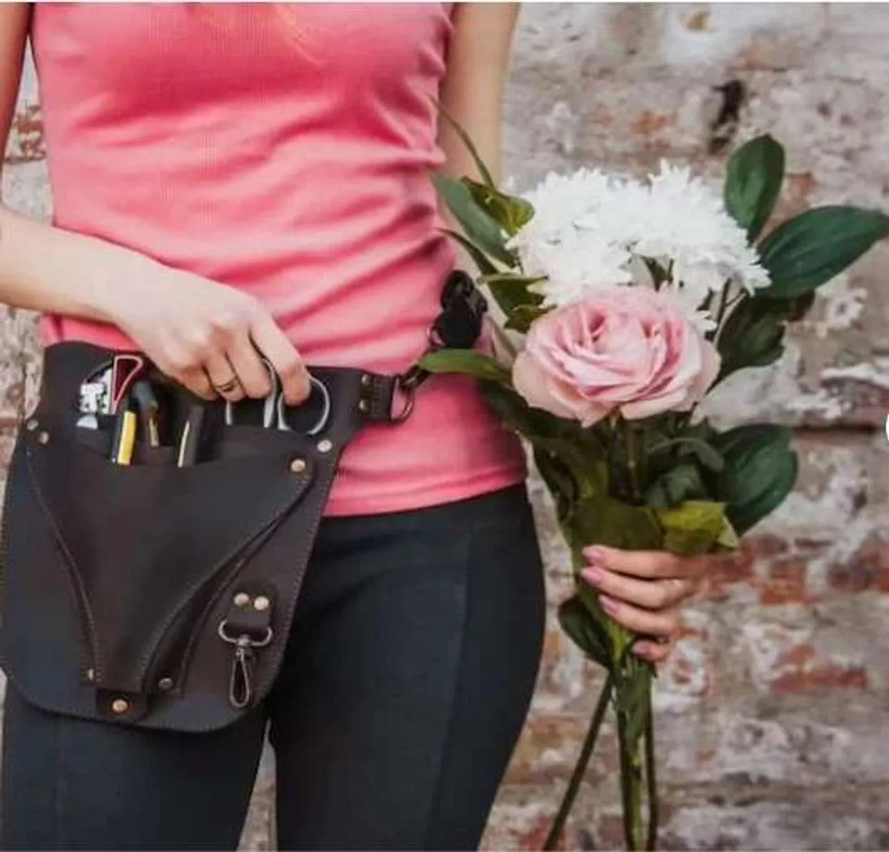 Vintage Leather Florist Tool Belt