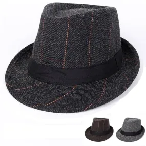 Walter Striped Herringbone Trilby Hat