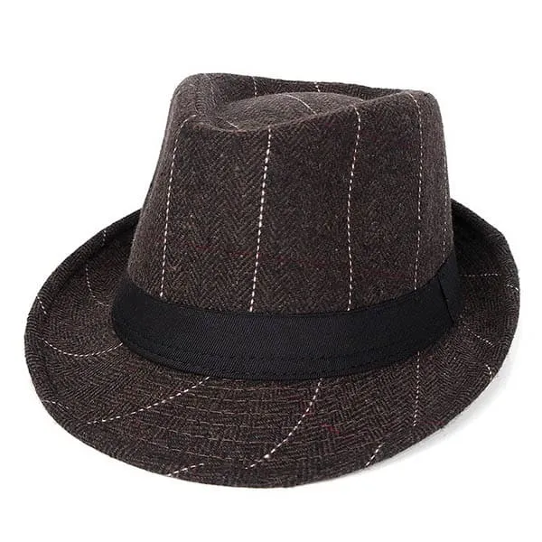 Walter Striped Herringbone Trilby Hat