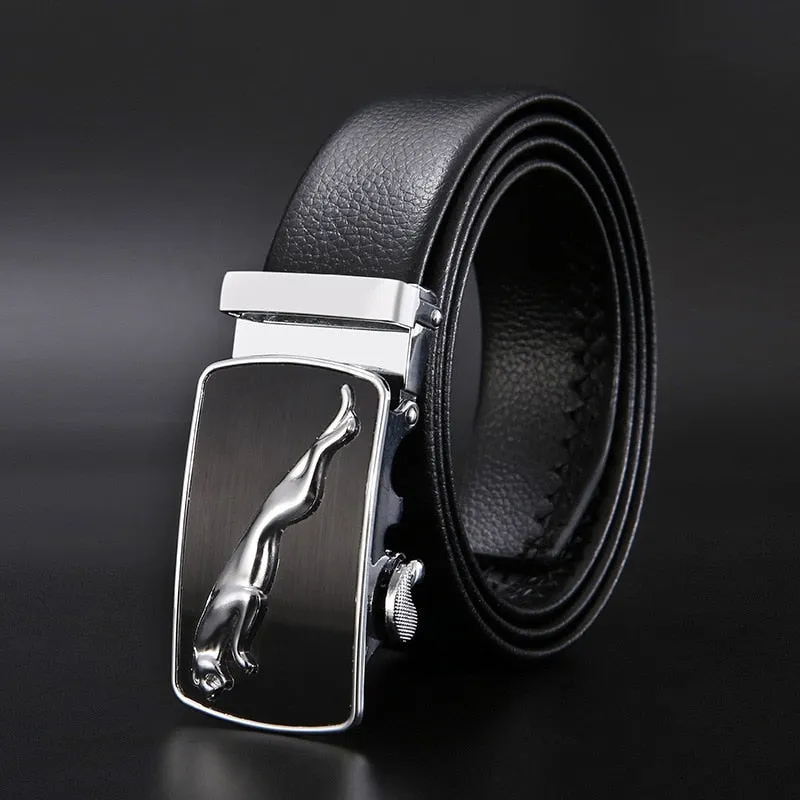 West Louis™ Automatic Buckle Leather Business Belt