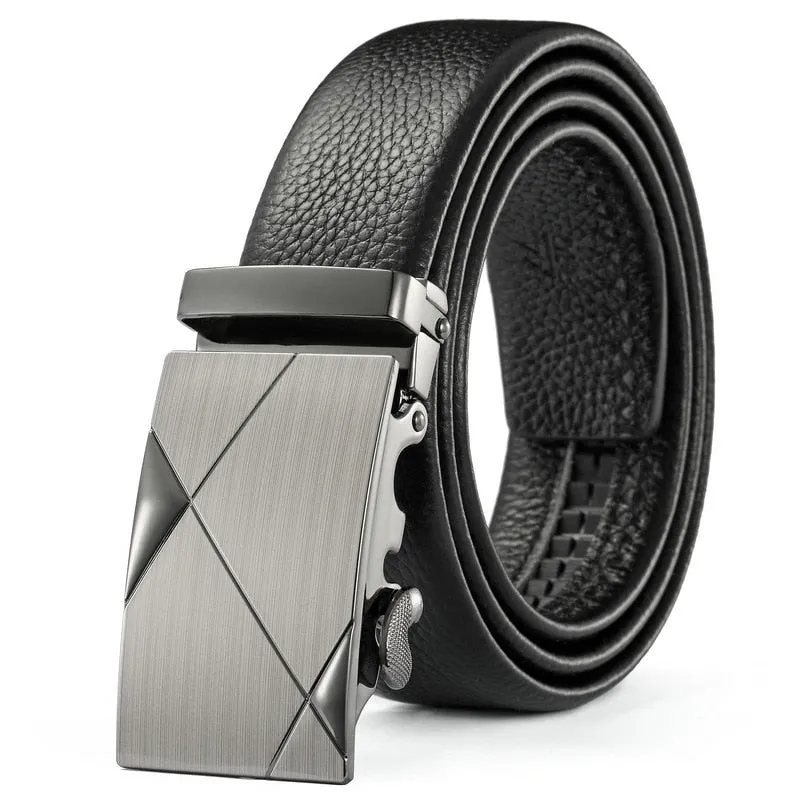 West Louis™ Automatic Buckle Leather Business Belt