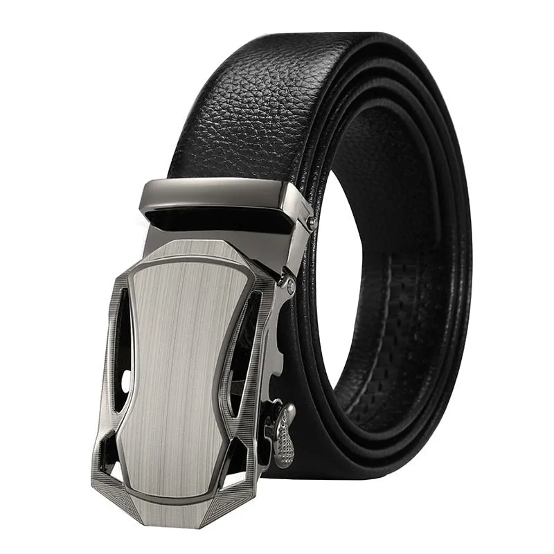 West Louis™ Automatic Buckle Leather Business Belt