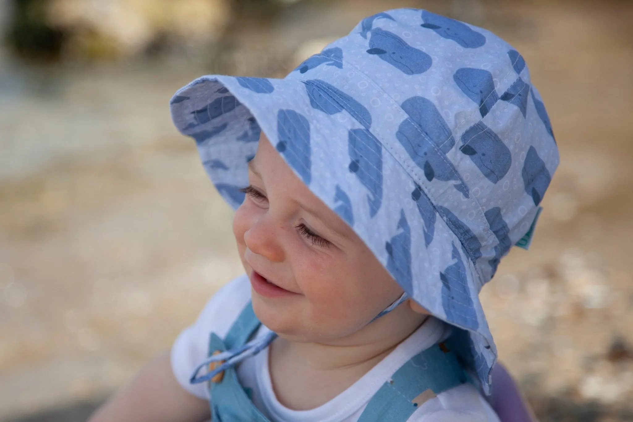 Whales Wide Brim Infant Sunhat