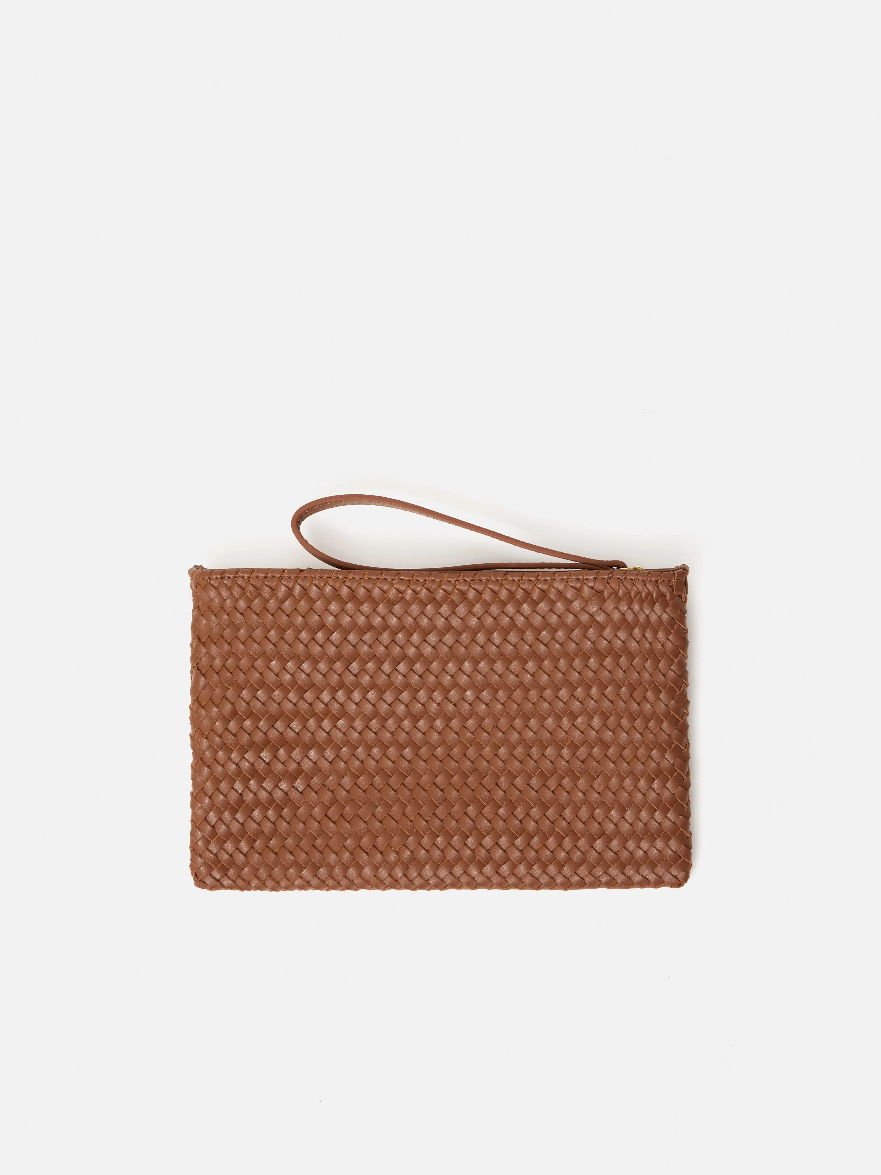 Woven Leather Pouch | Tan