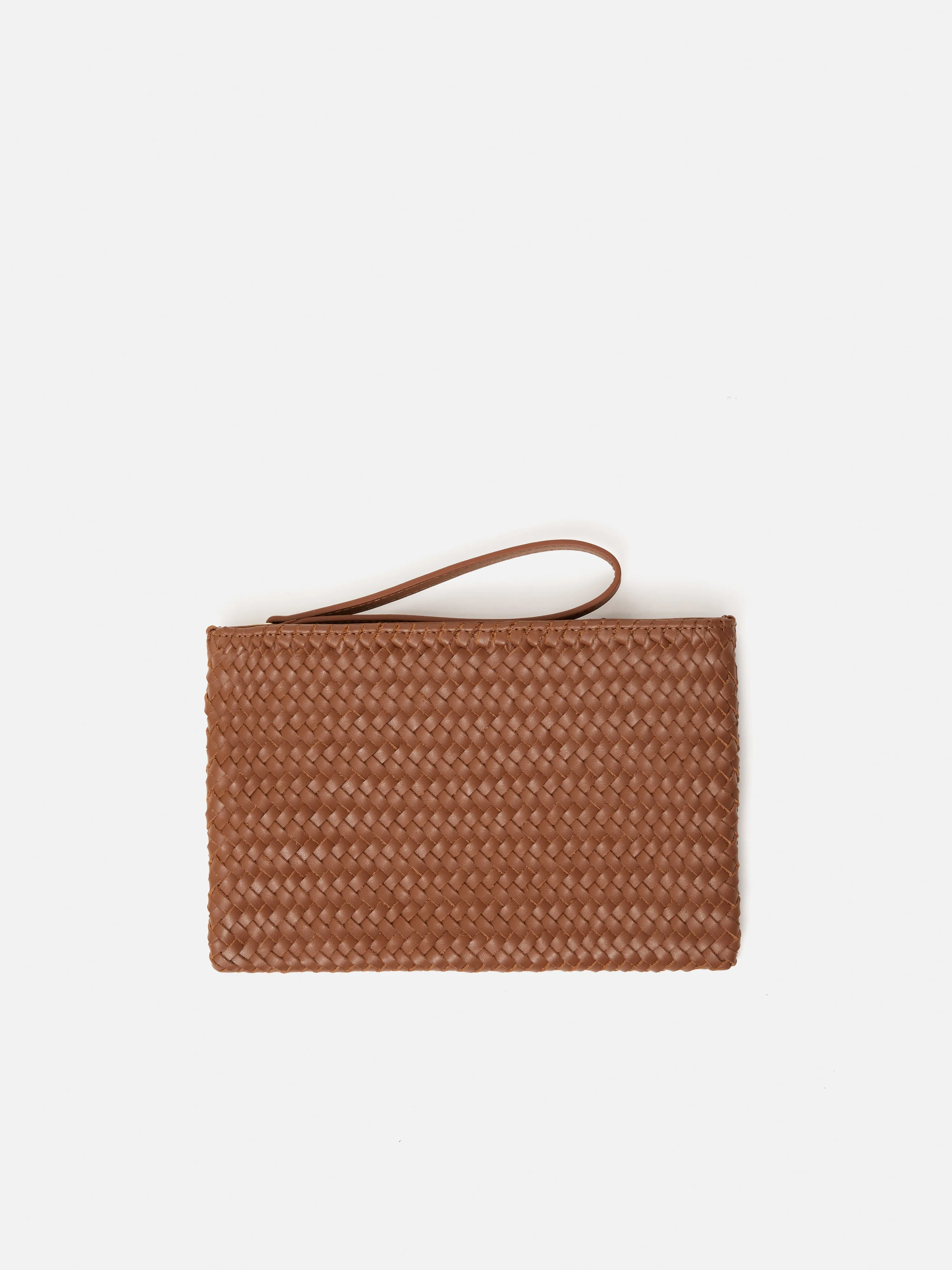 Woven Leather Pouch | Tan