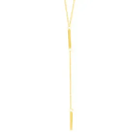 Yellow Gold Double Bar Necklace